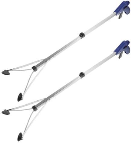 DIYEAH Pinza Raccogli Rifiuti in Alluminio Pieghevole, Morsetti per Rifiuti da Esterno 83 Cm, Set 2 Pezzi per Raccolta Immondizia e Accesso Oggetti in Alto, Utensile di Presa Resistente