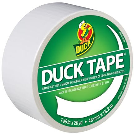 Duck Tape Solid Colours White. Repair, craft, personalise, decorate and educate - 48mm X 18.2m