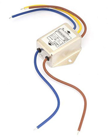 Uadme Filtro emi, CW1B-10A-L(040), Filtros Red Electrica, Filtro de Interferencia Electromagnético 125/250V, para Suprimir Interferencias de Impulsos Continuos e Intermitentes