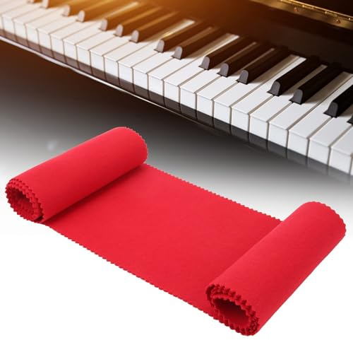 Copritastiera Pianoforte 88 Tasti, 125x15 cm/ 49,2x6,0 pollici Cover per Pianoforte Panno in Cotone Morbido Copertura Cover Protettivo Dirt-proof Antipolvere per la Pulizia per 88 Tastiera