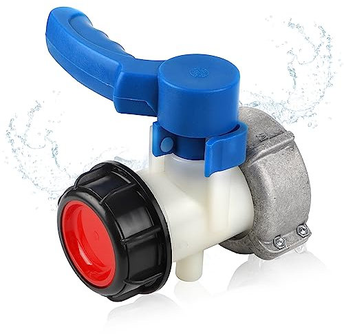 SWAIWS Rubinetto Serbatoio 1000L Adattatore Serbatoio 1000L DN40 (62mm) Raccordo Serbatoio IBC Rubinetto di Scarico Adattatore Serbatoio IBC Connettore Serbatoio IBC Farfalla