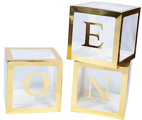 HONMEET 1set Scatole Palloncini Per Compleanno One Decorazioni Per Shower e Prima Compleanno Con Design e