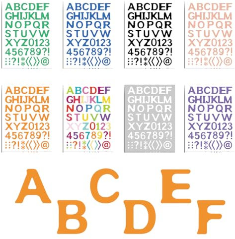 16 Hojas Pegatina Letras,Kit de Letras Adhesivas,Kit de Letras Números Adhesivos para Scrapbooking,Etiquetado,Decoración,Letras Autoadhesivas,Hojas de Pegatinas de Letras Pegatinas de Alfabeto