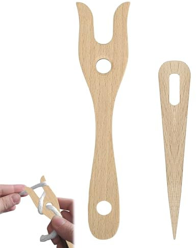 2 Stück Strickgabel,Strickgabel für Kinder, Holzstricknadel,Strickgabel Holz,Handgefertigte Strickgabel,DIY Webwerkzeug,Zum Stricken Von ArmbäNdern, Halsketten,Halskettenwerkzeuge