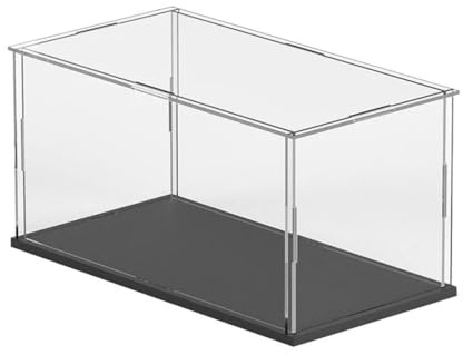 NHQZ vetrinetta espositiva,Vetrina acrilica,con Base Nera, Acrilico Scatola Antipolvere Vetrina per Figure d'azione Giocattoli, da Collezione