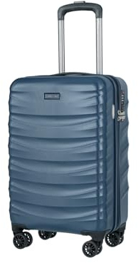PUCCINI Polycarbonat Koffer Valencia Hartschalenkoffer Handgepäck Trolley Leicht Reisekoffer mit Zwillingsrollen M-L-XL (Dunkelblau, M)