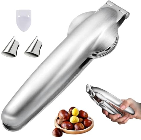 ONGNIUU Pinze per Castagne, Taglia Castagne, Schiaccianoci Acciaio Inox, Tagliacastagne per Sbucciare Castagne, Noci, Nocciole e Frutta Secca, Strumento da Cucina Ideale