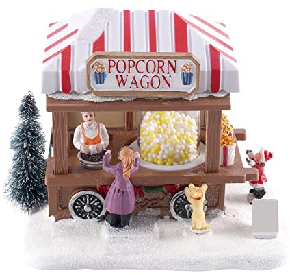 Rastapulz LED-upplyst julby husare färgglad julhelg by med musik julby popcorn hus