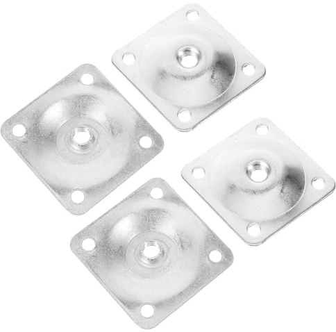 MAGICLULU 4pcs White Zinc Sloped Corner Couch Legs Attachment Plates with Screws Furniture Feet Mounting Plates for Sofa and Chair Leg Connectors for Home Repair