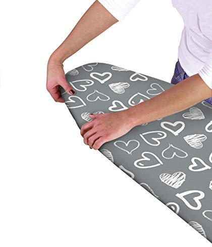 Country Club Ironing Board Cover Grey Hearts