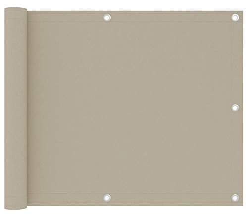 Tidyard Balkon Sichtschutz Balkonabdeckung Balkonverkleidung Beschattung Sonnenschutz Terrasse Balkonfächer Garten Beige 75x300 cm Oxford-Gewebe