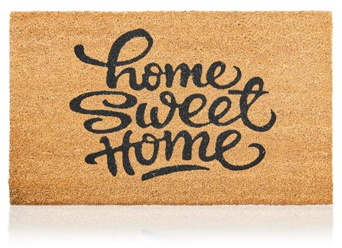 Felpudo Sweet Home de Fibra Coco - 70x40cm - Felpudos Antideslizantes - Felpudos Originales para la Entrada a Casa, Pasillos, Puertas de Exterior-Accesorios para el Hogar-Material Resistente