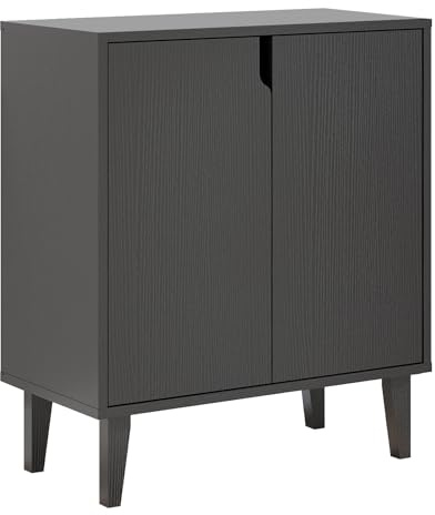 Panana 2 Door Kitchen Buffet Storage Cabinet Accent Console Table for Kitchen Dining Living Room Hallway Office (Black)