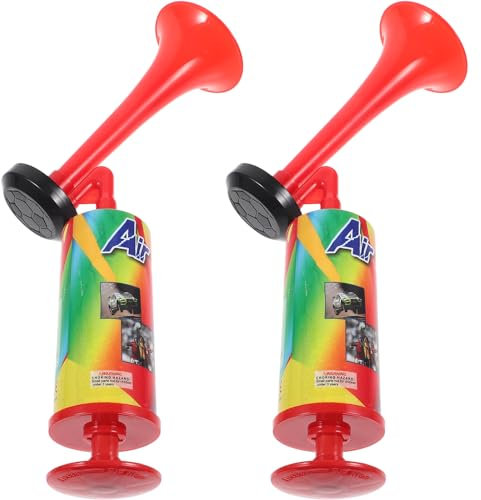 Homoyoyo Luftdrucktröte Fanfare Hand Air Horn Druckluft Hupe Fussball, 2 Stücke Handheld Luftdruck Fanfare Pumpe, Air Pumpe Laut Sound Hand Signalhorn für Sportfeste Veranstaltungen Zufällige Farbe