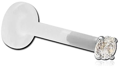Inoki - Micro labret Bioflex Cristal 2mm griffé acier