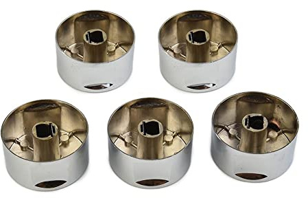 ZYWUOY 5 pezzi Pomello per fornello, lega di zinco, pomello rotondo, manopola di controllo per fornello a gas, pomello argentato per cucina domestica