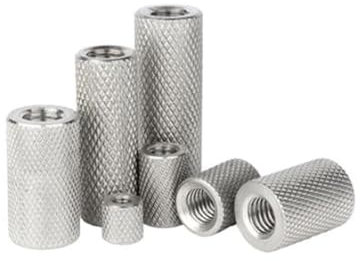 2-5 pièces/lot écrou d'accouplement Rond moleté M3 M4 M5 M6 M8 M10 M12 M14 M16 Acier Inoxydable Longue Extension moleté écrou de Serrage à la Main (Size : M3X10 5PCS)