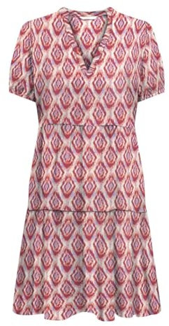 ONLY Damen Onlnova Life Vis S/S Thea Dress AOP Sommerkleid, Rosa, S EU