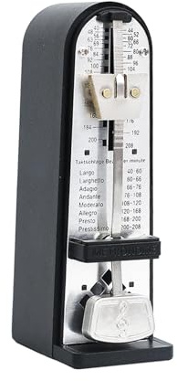 Universal Mechanisches Metronom, hochpräzises Metall-Universal-Metronom aus Metall für Schlagzeug, Violine, Ukulele, Schwarz