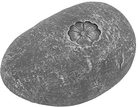 Piedra Conmemorativa para Mascotas, Piedra Conmemorativa para Jardín, Letras DIY, Guijarros de Simulación, Marcador de Tumbas para Perros y Gatos (Flor Pequeña Gris Piedra)