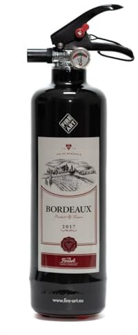 Brillibrum Diseño pequeño extintor para el hogar, decorativo, clase de incendio, ABC, extintor de polvo decorativo, varios diseños (vino tinto)