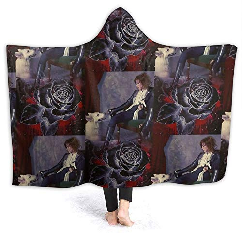 Ireser Mylene Farmer Couverture de jet à capuche ultra douce et légère Couette moelleuse confortable pour canapé-lit Canapé Salon Pique-nique Convient à toutes les saisons 80' x 60