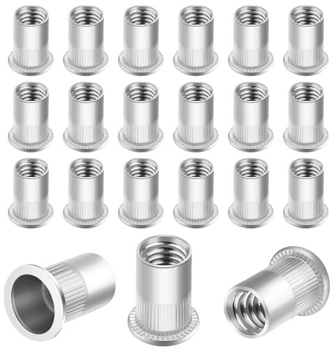 Insert M4 Ecrou a Sertir Rivet Metal Fileté 80 Pièces Insert Inox Fileté Metal Écrous à Riveter Aveugle Rivet Fileté pour Métal Plastique etc
