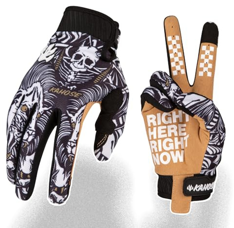 Fast passion Skeleton-Paw Guanti da Moto per Uomo e Donna, Guanti da Ciclismo Traspiranti Guanti da Dirtbike per ATV MTB Motocross Racing (Black003, M)