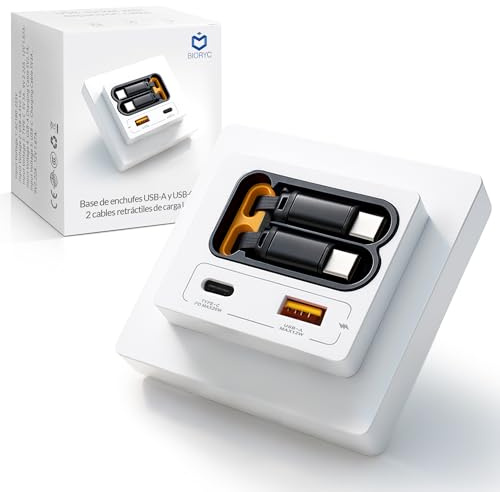 BIORYC USB C snabbladdare med multi-kontakt | universell laddningsstation med kontakt med USB och typ C | mobilladdare kompatibel med iPhone, iPad, Android