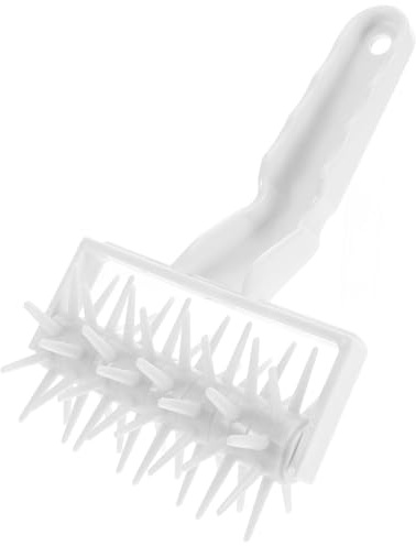 Generico Rullo per Pizza Perforatore Impasto in Plastica Bianca Utensile da Cucina per Fornaio Casalingo Rullo per Pasta Impugnatura Ergonomica per Preparazione Pizza Pane e Biscotti