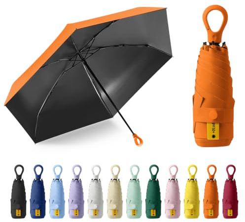Ancuioyz Mini parapluie pliant 6 Branches, protection UV, Résistant Au Vent, Compact Et Léger, Convient pour les voyages - unisexe
