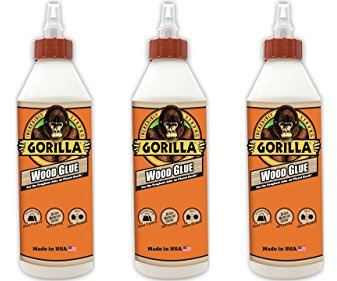 Gorilla Wood Glue, 18 ounce Bottle, (Pack of 3)