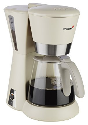 Korona 10205 Kaffeemaschine sand-grau/creme – Filter-Maschine, Glaskanne, 10 Tassen, 1080 Watt