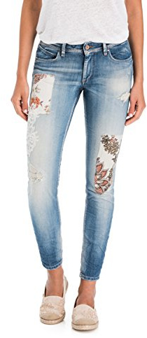 Salsa Jeans Wonder Capri avec Dentelle et Patchwork