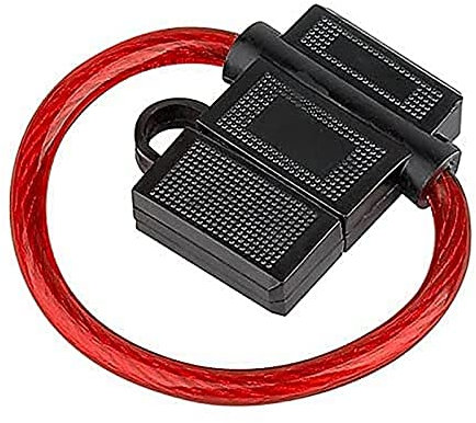 Audioproject A210-1 x Auto Sicherungshalter ATC mit 6mm2 Kabel 10 AWG 12V 24V Spritzwasser geschützt - Flachsicherung o. KFZ Sicherungen - Extra Dickes Kabel Auto Radio KFZ LKW Verstärkern