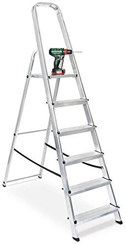 BRB Alu Stufenleiter, 6 Stufen, Arbeitshöhe bis 3210 mm