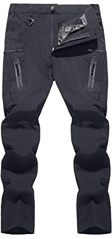 TACVASEN Men Work Pants Waterproof Rain Pants Men Lightweight Stretch Hiking Cargo Tactical 8 Pockets Trousers for Summer Fishing Camping Grey 30