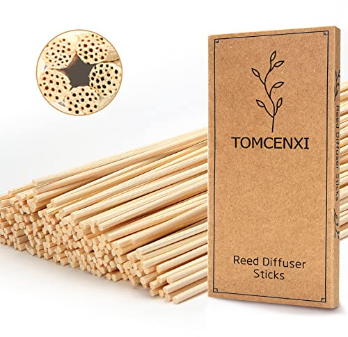 TOMCENXI 120PCS Reed Diffuser Sticks,7.5 Inch Natural Rattan Sticks,Essential Oil Aroma Diffuser Replacements Sticks