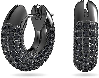 Swarovski, Dextera Kreolen, Ruthenierte Ohrringe mit Strahlenden Swarovski Kristallen