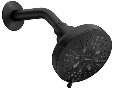 Moen Matte Black Hydro Energetix High Pressure Shower Head with Handheld Sprayer Featuring 8 Spray Settings, 200W0BL