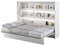 MEBLINI Schrankbett Bed Concept - Wandbett mit Lattenrost - Klappbett mit Schrank - Wandklappbett - Murphy Bed - Bettschrank - BC-04-140x200cm Horizontal - Weiß Hochglanz/Weiß