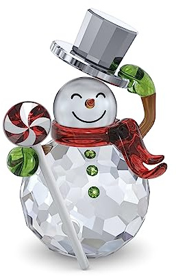 Swarovski Holiday Cheers Dulcis Snowman Figurine, Clear Crystals, Part of the Holiday Cheers Collection