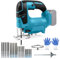 Akku Stichsäge Kompatibel mit Makita 18V LXT Lithium-Akku, 200W Bürstenlos Pendelhubstichsäge mit 20 Blättern, 2900 RPM, Hublänge 26mm, für Holz, PVC, Sperrholz und Metall (Ohne Akku)