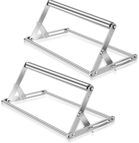 Zonon 2 Pcs Large Adjustable Miter Saw Roller Stand Cutting Machine Support Frame Table Saw Stand, Height Adjustable Range 0.98-5.71 Inch