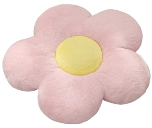 champracer Blumekissen, Kaninchenfellimitat Deko Zimmer Kissen Niedliches Plüsch Bodenkissen Kinder Blumenbodenkissen Mädchen Bequeme Kissen Groß für Sofa, Stuhl, Boden (Hellrosa,45 cm)