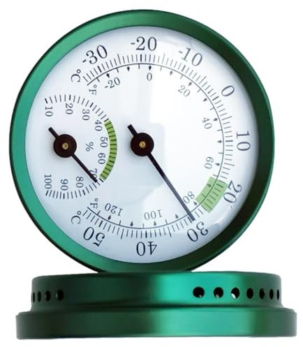 Hygromètre extérieur - Thermomètre météorologique mural pour le jardin et le patio | Aucune batterie requise thermomètres extérieurs pour la clôture, le balcon, le porche, la décoration intérieure | J