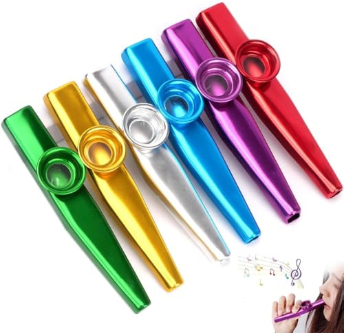 6-Piece Metal Kazoo Set, Kazoos Musical Instruments, Great Gift for Music Lovers, Party Favors, Perfect Companion for Ukulele, Violin, Guitar, and Piano Keyboard