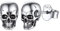 ChicSilver 925 Sterling Silver Skull Skeleton Stud Earrings for Women Men Punk Rock Skull Earring