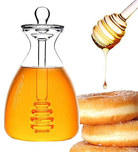 Honiggläser Aus Glas, Glas Honigtopf Mit Honigbehälter Und Honig Löffel, Transparentes Honigglas Mit Deckel Und Deckel, Honigtopf Für Zuhause Küche Geschäft Honig Und Sirup