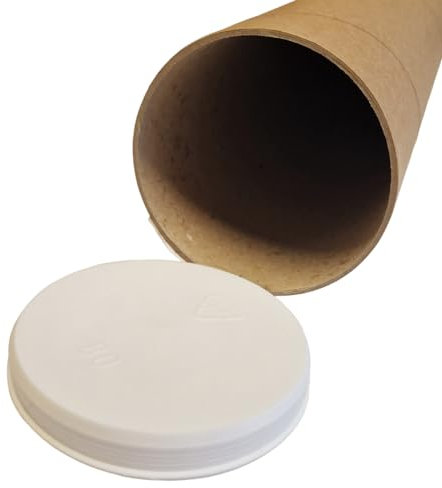 Wegmann Versandhülse rund , Versandrolle für Zeichnungen, Poster, Bilder, braun, mit Deckel, A0 (88x8cm)